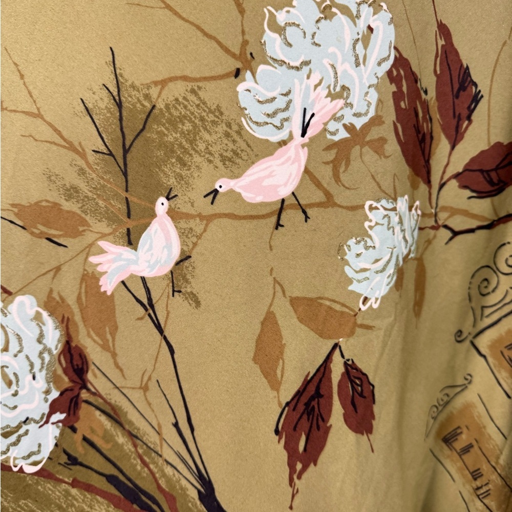 Anthropologie Odille Bird Floral Print A-line Skirt‎ Women Size 10 Goblincore - Picture 2 of 11